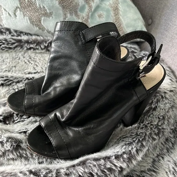 Vince Camuto Black Soft Leather High Heel Sandals 5