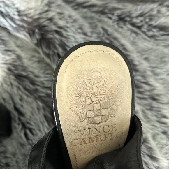 Vince Camuto Black Soft Leather High Heel Sandals 5