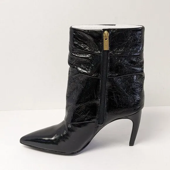 Vince Camuto Blaira Ankle Boots, Black Crinkled Leather, Women's 7