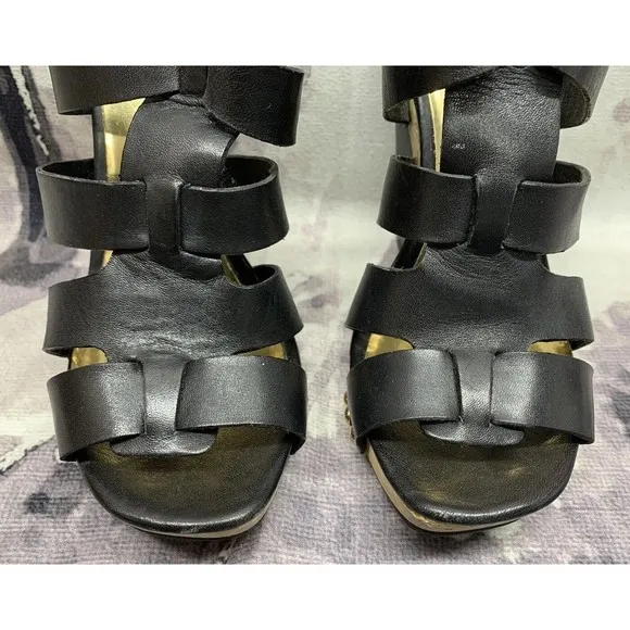 Vince Camuto Chunky Heel Clog Sandals Women’s 6 B Black VC-Kimball Soft Leather