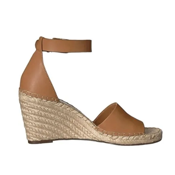 Vince Camuto Leera Espadrille Sandal Tan Platform Wedge Heel 7