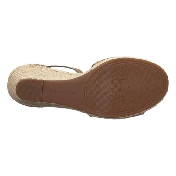 Vince Camuto Leera Espadrille Sandal Tan Platform Wedge Heel 7
