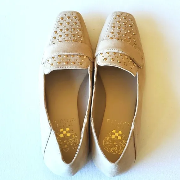 Vince Camuto Phendiz Tan Suede Leather Loafer Flats Size 7 US 37.5 EU