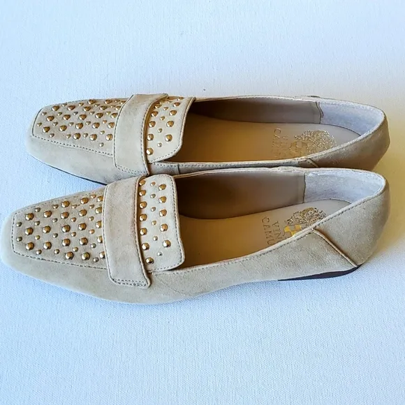 Vince Camuto Phendiz Tan Suede Leather Loafer Flats Size 7 US 37.5 EU