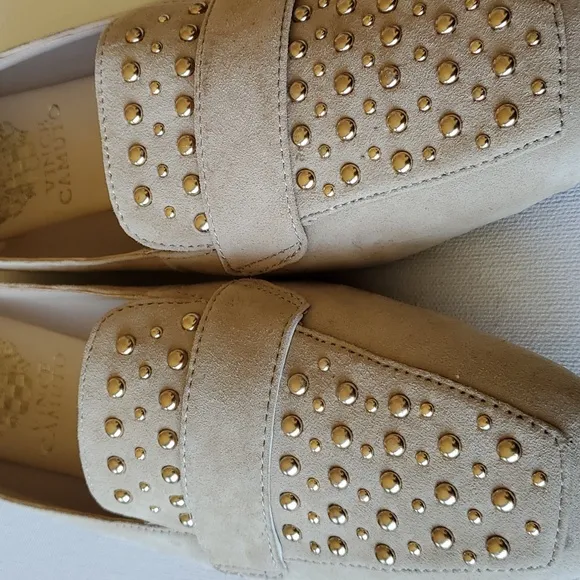 Vince Camuto Phendiz Tan Suede Leather Loafer Flats Size 7 US 37.5 EU