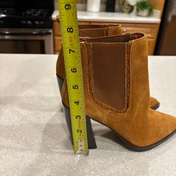 Vince Camuto Ratony Women's Size 5.5M Brown Leather Suede Elastic Chelsea Boots