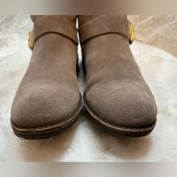 Vince Camuto VC Windy Foxy Verona leather upper tan boots with buckle Sz-6.5M. I