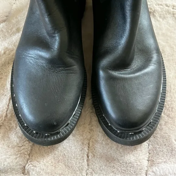 Vince Camuto Women's Meendey Black Leather Chelsea Bootie Studs Boots - 9.5