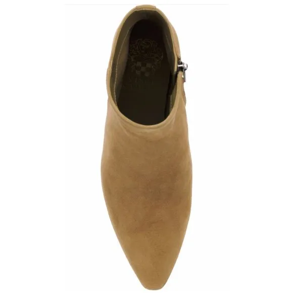 Vince Camuto Womens Tan Suede Teeray Side Zip Wedge Bootie Sz 8 NIB