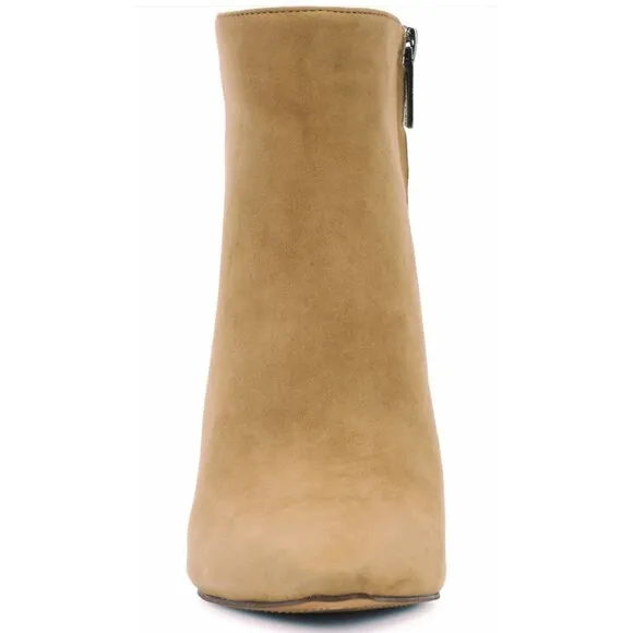 Vince Camuto Womens Tan Suede Teeray Side Zip Wedge Bootie Sz 8 NIB