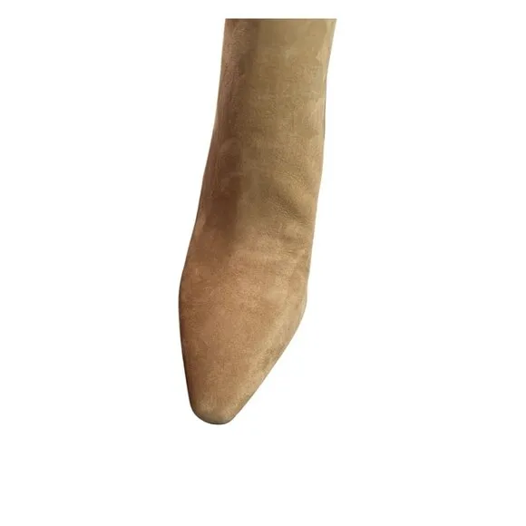 Vince Camuto Womens Tan Suede Teeray Side Zip Wedge Bootie Sz 8.5 M NIB