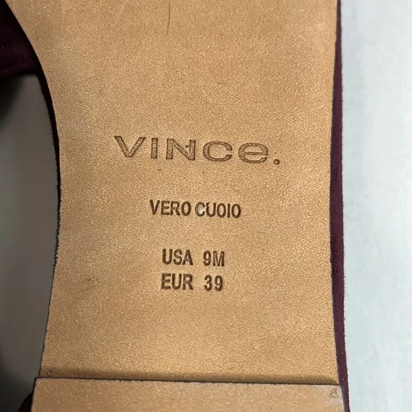 Vince Cyder D’orsay Black Plum Suede Flats