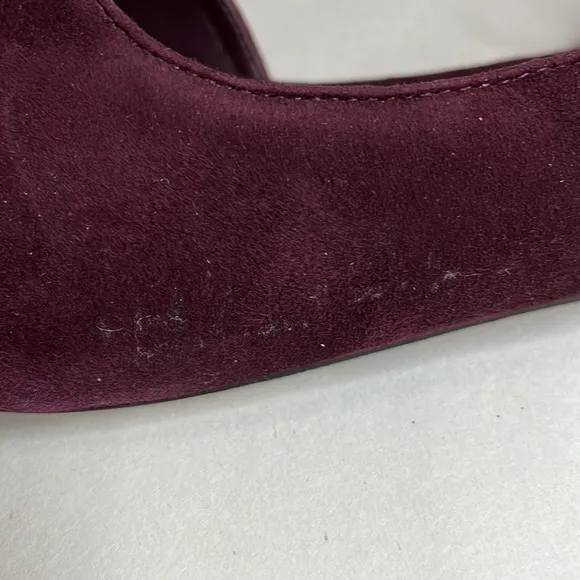 Vince Cyder D’orsay Black Plum Suede Flats