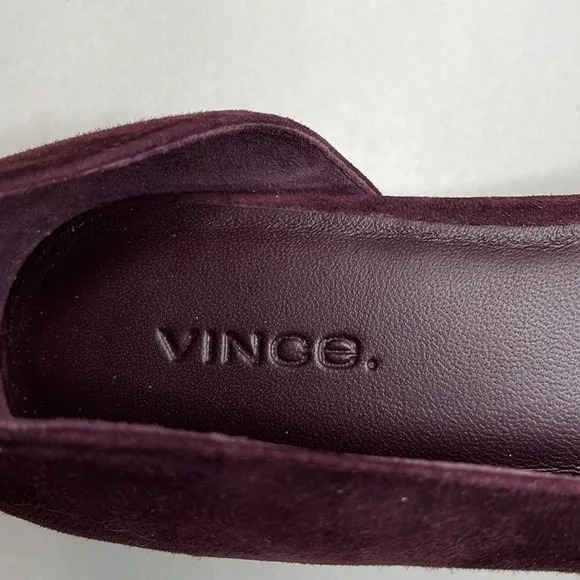 Vince Cyder D’orsay Black Plum Suede Flats