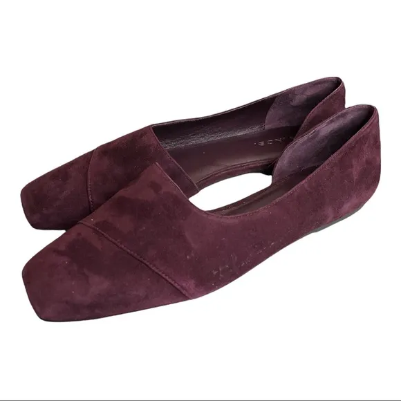 Vince Cyder D’orsay Black Plum Suede Flats
