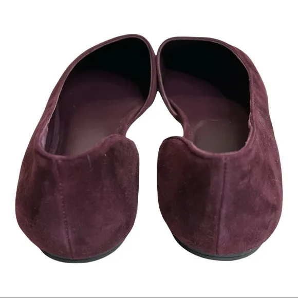 Vince Cyder D’orsay Black Plum Suede Flats