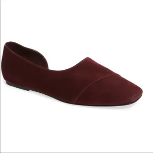 Vince Cyder D’orsay Black Plum Suede Flats
