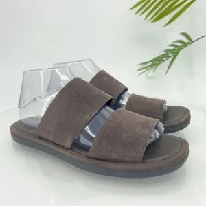 Vince Diego Slides Men's Size 7 Brown Suede Leather Slip On Shoes Comfy Casual