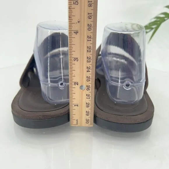 Vince Diego Slides Men's Size 7 Brown Suede Leather Slip On Shoes Comfy Casual