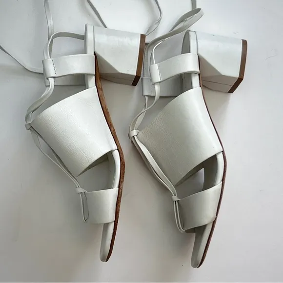 Vince Dunaway Ankle-Wrap Leather Sandals, Size 7.5