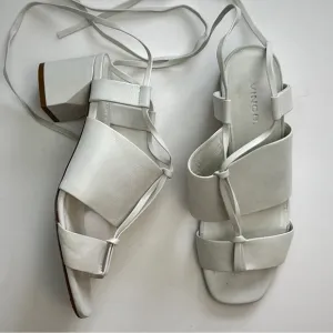 Vince Dunaway Ankle-Wrap Leather Sandals, Size 7.5