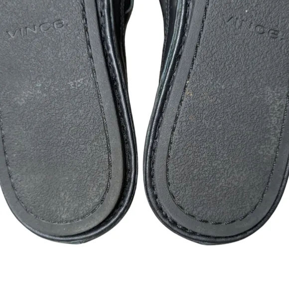 Vince Freeman Black Woven Slides Mules Women's Size 8 Medium