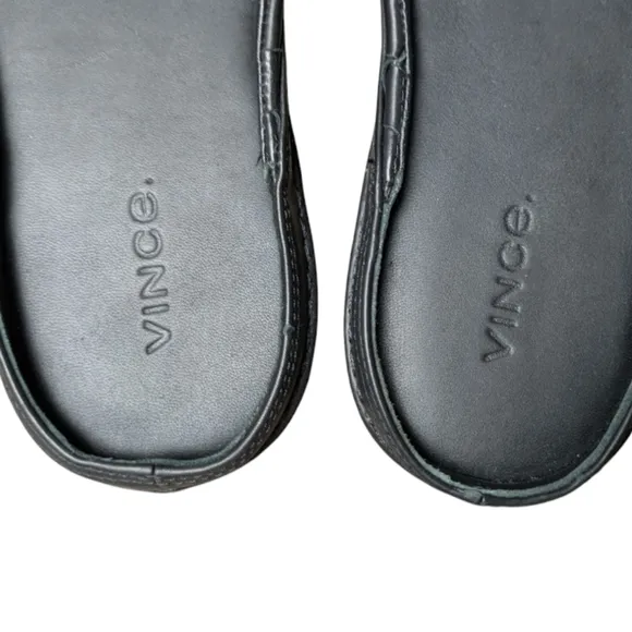 Vince Freeman Black Woven Slides Mules Women's Size 8 Medium