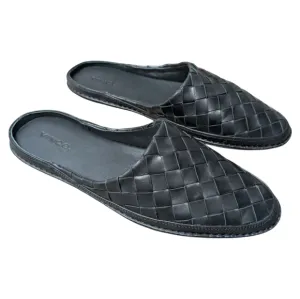 Vince Freeman Black Woven Slides Mules Women's Size 8 Medium