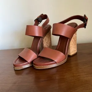 Vince leather slingback heeled sandals
