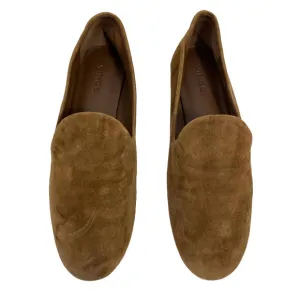 Vince Leather Suede Milo Clark Loafer Smoking Slipper Flats Box Toe Tan Size 6