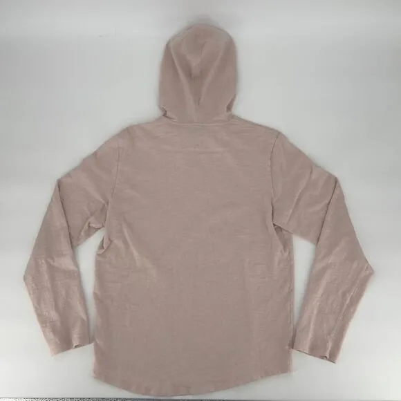 Vince M Dusty Mauve Slub Hoodie 100% Cotton Pullover Cozycore Minimalist Basic