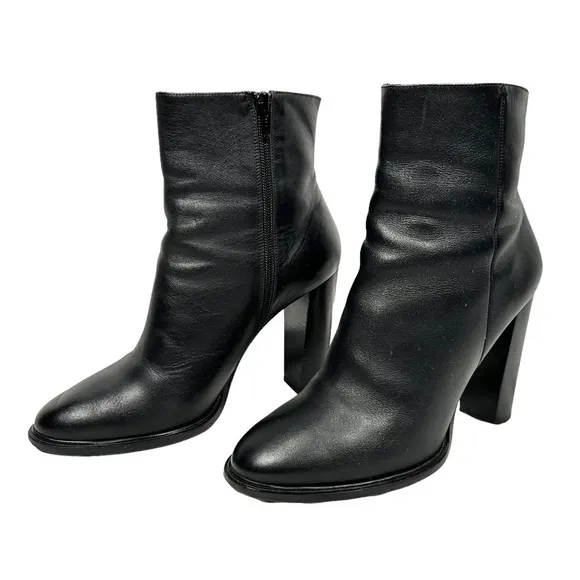 VINCE Minimalist Heeled Leather Boots