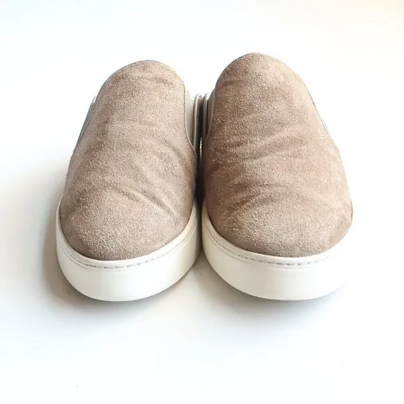 Vince Olive Green Suede Leather Sherpa Lining Mules Slides Slip-on Flat Shoes 9