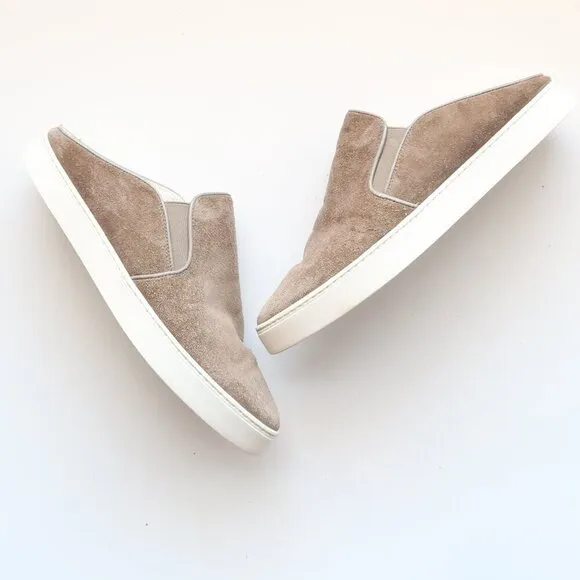 Vince Olive Green Suede Leather Sherpa Lining Mules Slides Slip-on Flat Shoes 9