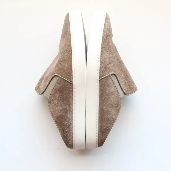 Vince Olive Green Suede Leather Sherpa Lining Mules Slides Slip-on Flat Shoes 9
