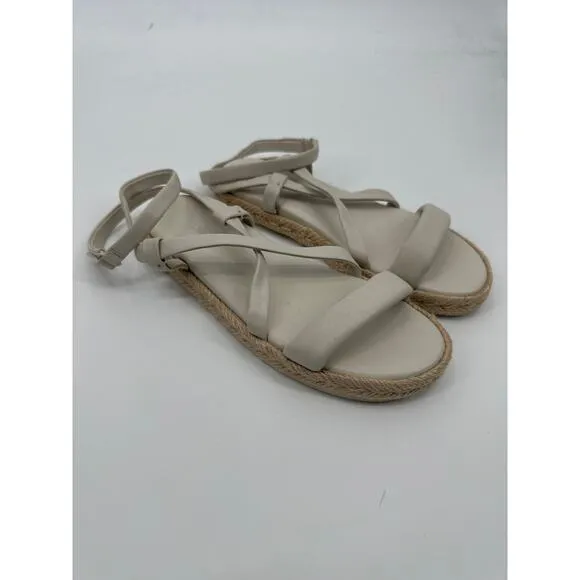 Vince. Smith Padded Leather Strappy Sandals in Ivory Size 7 EUC
