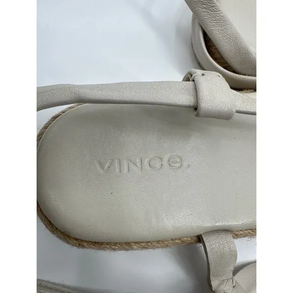 Vince. Smith Padded Leather Strappy Sandals in Ivory Size 7 EUC