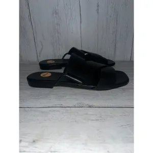 Vince Vero Cuoio Black Leather Slide Sandals Comfortable Size 7