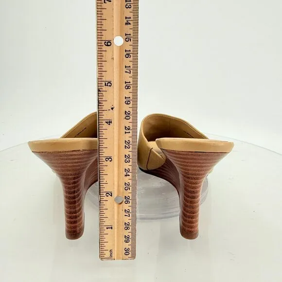 Vince Womens Pia Espadrille Mules Wedge Sandals Tan Brown Leather Size 9 Slides