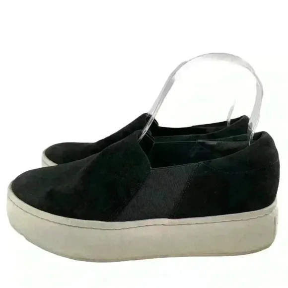 Vince womens warren flats size 6.5 36.5 black suede flatformsMinimalist