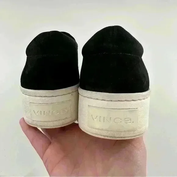 Vince womens warren flats size 6.5 36.5 black suede flatformsMinimalist
