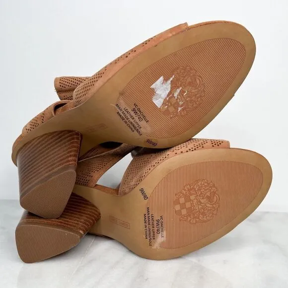 Vince Camuto Leather Detailed Heeled Sandals - Dachelle