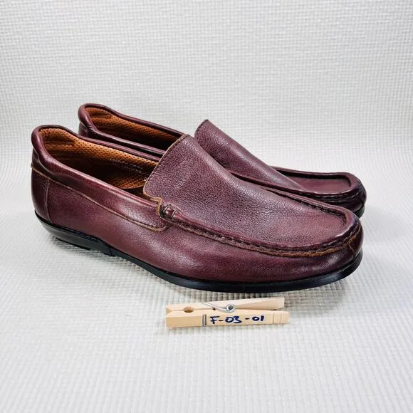 Vincenti Soft Calfskin Leather Driving Loafers Slip On Vero Cuoio Mens Size 9.5