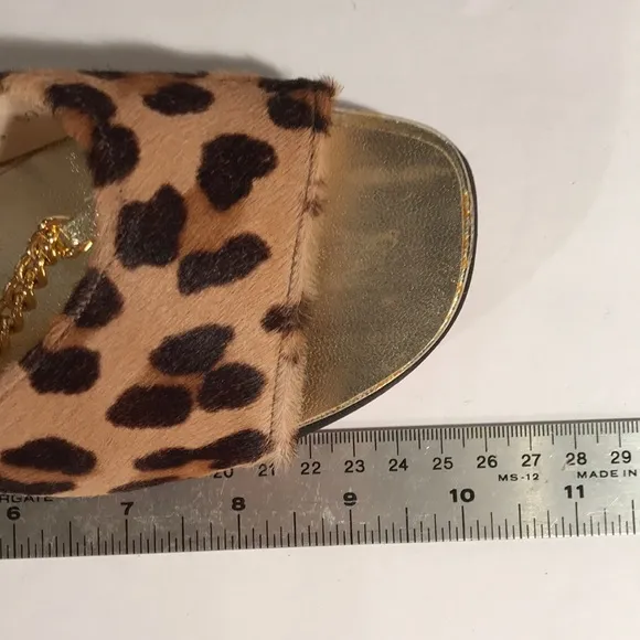 Vintage 1950’s LaRose of FL vintage leopard print chain front heel sanda…