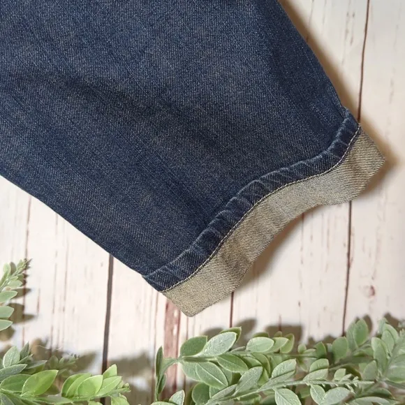 Vintage 2000's Y2K DKNY Bib Jean Overalls Women's 2 Cropped Flare Zipper Denim