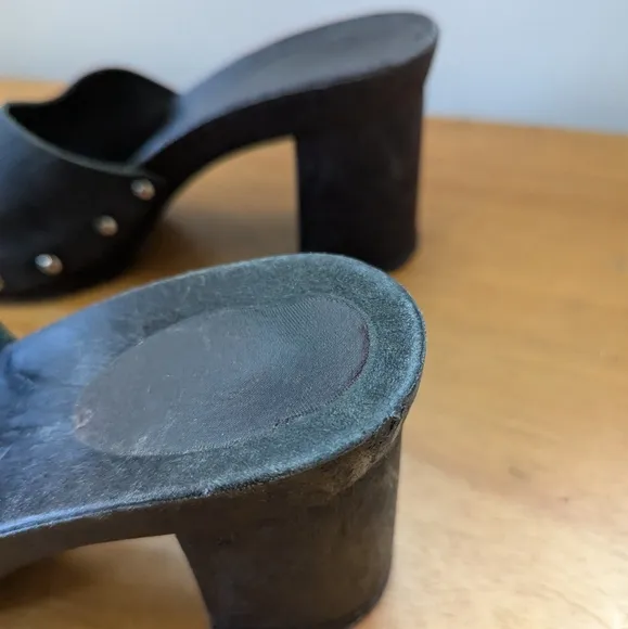 Vintage 80s Candies Studded Chunky Heel Mule Sandals