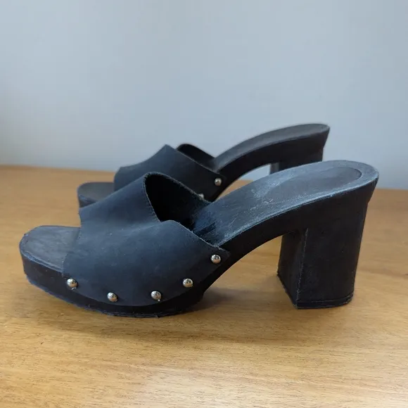 Vintage 80s Candies Studded Chunky Heel Mule Sandals