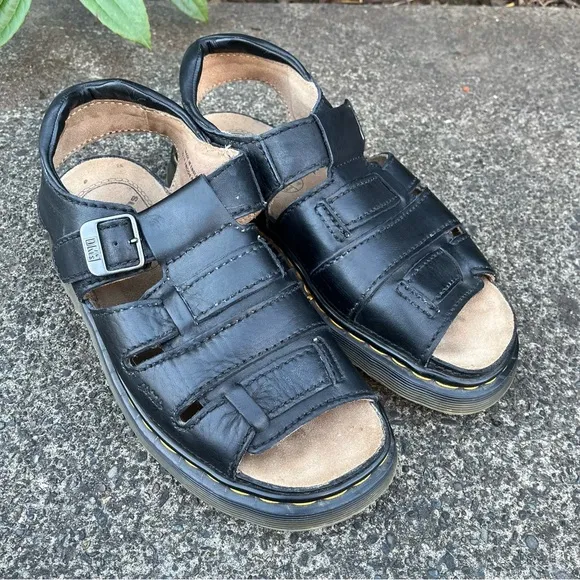Vintage 90's Y2K Dr Martens Chunky Platform Fisherman Sandals Made in England