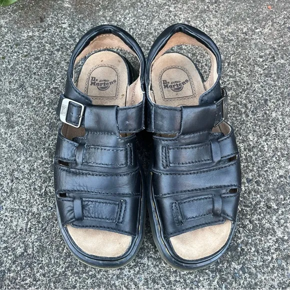 Vintage 90's Y2K Dr Martens Chunky Platform Fisherman Sandals Made in England