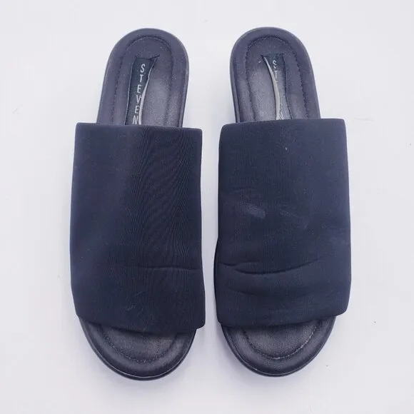 Vintage 90s Y2K Steve Madden Slinky Black Chunky Platform Sandals Womens 8.5